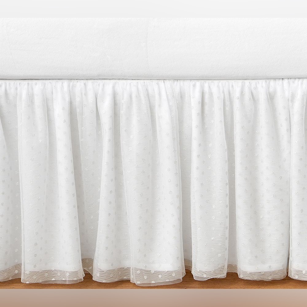 Monique Lhuillier x Pottery Barn Kids TULLE DOT CRIB SKIRT WHITE ONE SIZE